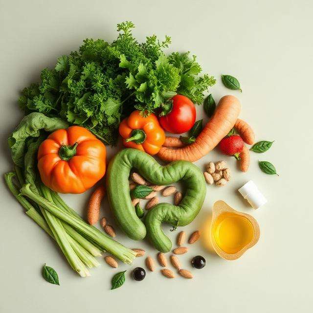 Variety of fresh vegetables and ingredients